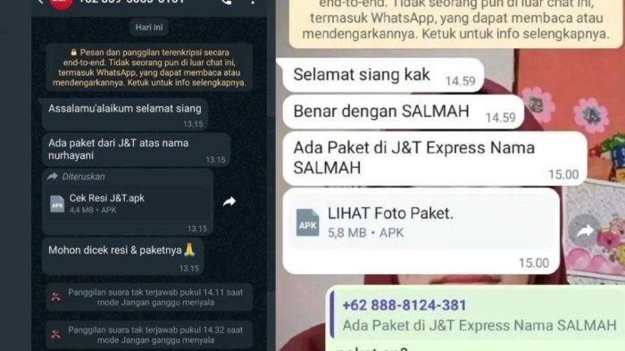 Ilustrasi penipuan online melalui file berekstensi apk [tribunnews]