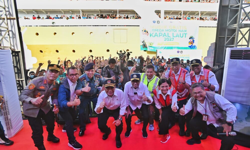 Mudik Motor Gratis dengan Kapal Laut di lepas Menko PMK dan Menhub