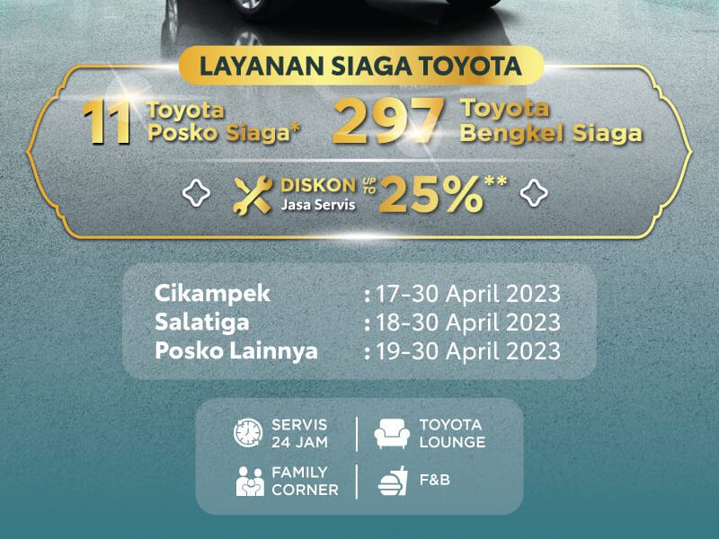 Momen idul fitri 1444 H, PT Toyota Astra Motor (TAM) telah menyiapkan sebanyak 308 titik pelayanan servis yang ditujukan bagi para pelanggan [astra]