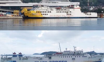 Kapal Ferry Ekspress (atas) Kapal Ferry Reguler (bawah