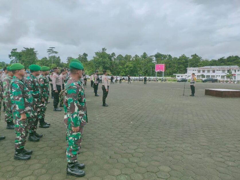 Kodim 1710/Mimika Bersama Polres Mimika Laksanakan Apel Pengamanan Mayday