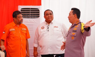 Kapolri bersama Andi Gani dan Said Iqbal