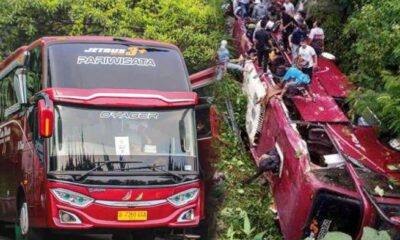 Bus wisata masuk ke jurang di Guvi Tegal, Jawa Tengah (7/5/2023) [tribunnews]