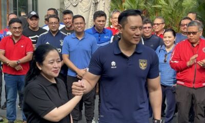 Ketua Umum Partai Demokrat Agus Harimurti Yudhoyono (AHY) dan Ketua DPP PDI Perjuangan (PDIP) Puan Maharani bertemu di Plataran Hutan Kota, Senayan, Jakarta Pusat , Minggu (18/6/2023) [antara]