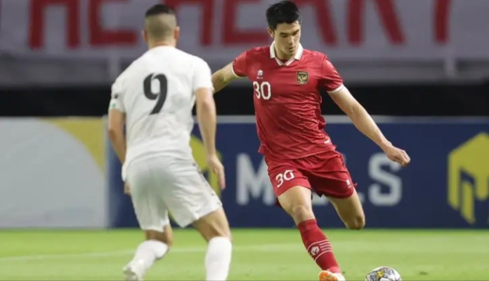 Pertandingan Indonesia vs Palestina berakhir imbang tanpa gol di laga uji coba, Rabu malam (14/6/2023) [goal]