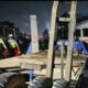 Bagian truk yang tertabrak KA Brantas di perlibtasan Madukoro, Kota Semarang, Jawa Tengah, Selasa (18/7/2023) malam [fajar]