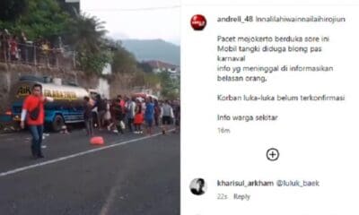 Truk tangki alami kecelakaan di Mojokerto [inews]
