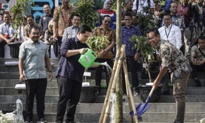 Erick Thohir saat acara Gotong Royong Boyong Pohon, Rabu (27/9/2023) [antara]