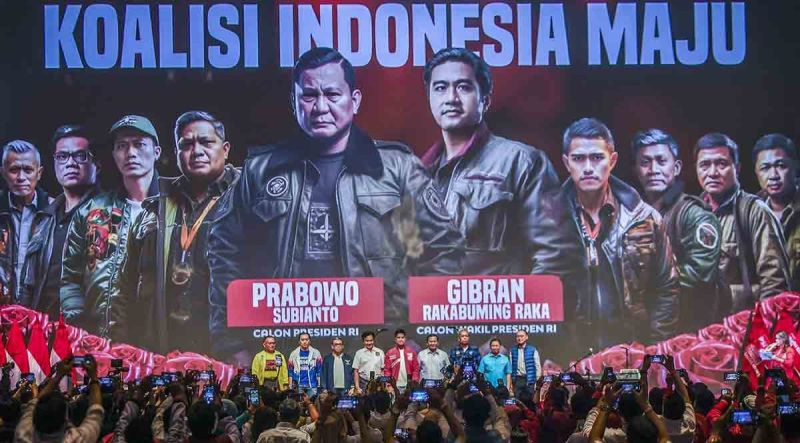Partai Solidaritas Indonesia (PSI) telah resmi melabuhkan dukungannya kepada pasangan Prabowo Subianto-Gibran Rakabuming Raka, sebagai capres-cawapres 2024, Selasa (24/10/2023) [antara]