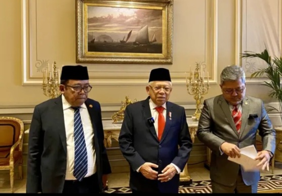 Wakil Presiden Ma'ruf Amin bertemu dengan Wakil Ketua I Parlemen Yunani Ioannis Plakiotakis, Rabu (22/11/2023) [liputan6]