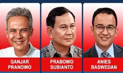 Tiga calon presiden Anies Baswedan, Prabowo Subianto, serta Ganjar Pranowo [mnctrijaya]