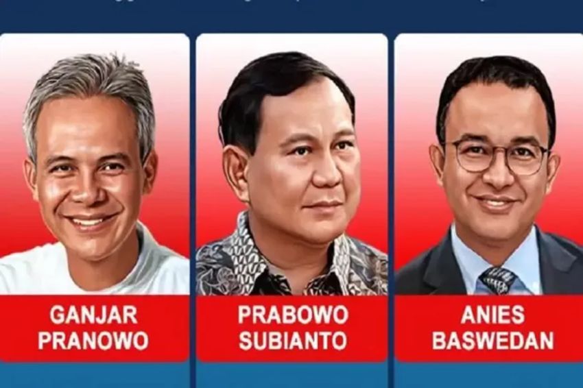 Tiga calon presiden Anies Baswedan, Prabowo Subianto, serta Ganjar Pranowo [mnctrijaya]