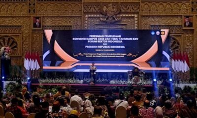 Presiden Jokowi saat membuka Konvensi XXIX dan Temu Tahunan XXV Forum Rektor Indonesia di Surabaya, Senin (15/1/2024) [idntimes]