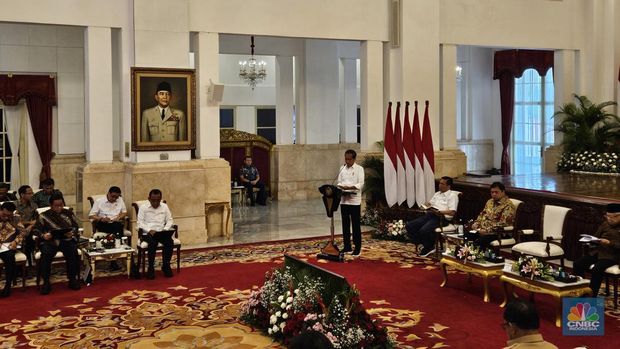 Presiden Joko Widodo memimpin rapat paripurna kabinet yang digelar di Istana Negara, Jakarta pada hari ini, Selasa (9/1/2024) [detik]