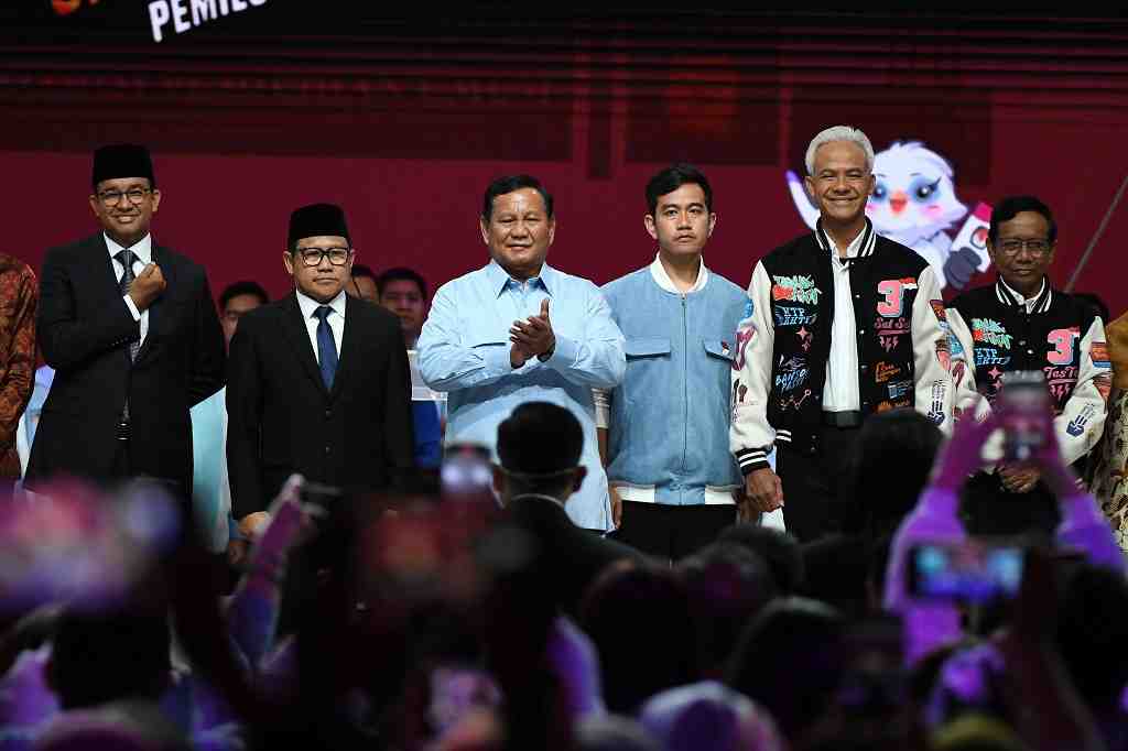 Debat kelima Pilpres 2024, Anies Baswedan-Muhaimin Iskandar, Ganjar Pranowo-Mahfud MD, Prabowo Subianto-Gibran Rakabuming Raka [infopublik]