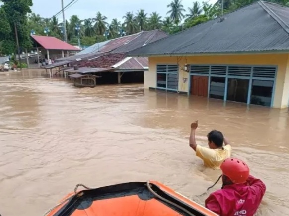 Ilustrasi banjir di Sumatera Barat (Sumbar)