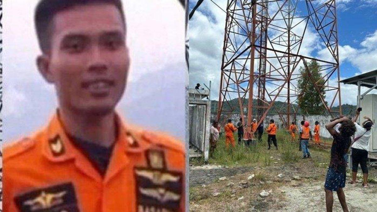 Tri Sudarno tewas terjatuh dari tower ketika sedang mengevakuasi warga yang akan bunuh diri di Jayapura, Papua [tribunnews]