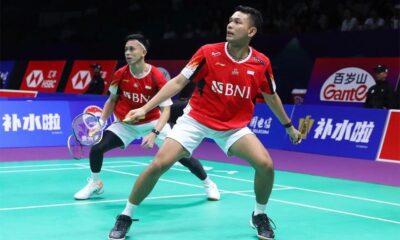 Fajar Alfian/Muhammad Rian Ardianto saat berlaga di Thomas Cup 2024 [bola]