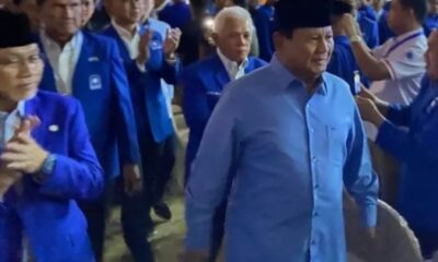 Presiden Indonesia terpilih Prabowo Subianto hadir dalam acara Bimtek dan Rakornas Partai Amanat Nasional (PAN) di JW Luwansa, Kuningan Jakarta Selatan, Kamis (9/5/2024) [liputan6]