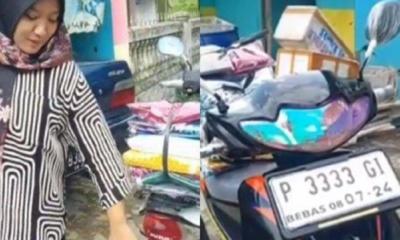 Pegi Setiawan mendapat hadiah motor dari Tiara Rahma Pertiwi, wanita yang berasal dari Tasikmalaya yang berjuluk "Ratu Durian" [semaraknews]
