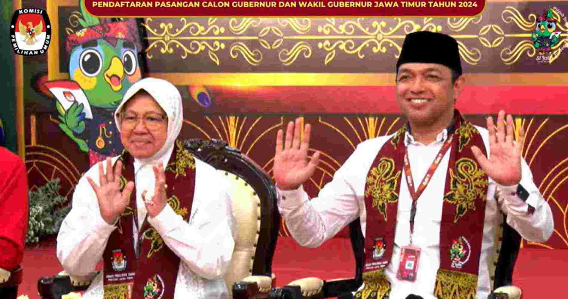 Tri Rismaharini (Risma) dan Zahrul Azhar Asumta (Gus Hans) maju di pilkada jatim 2024 [murianews]