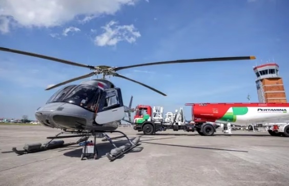 Helikopter Bell 407 menjadi Helikopter pertama di RI yang memakai Avtur campur minyak jelantah Pertamina [liputan6]
