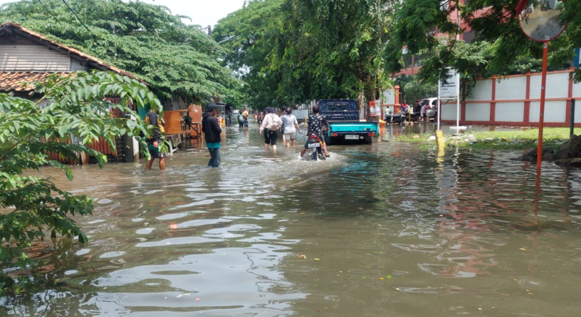 Ilustrasi banjir di Jakarta Utara [elshinta]