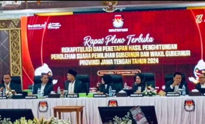 Rapat rekapitulasi penetapan hasil perhitungan Pemilihan Gubernur Jateng 2024 [inilahjateng]