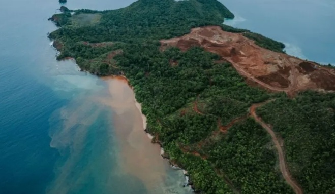 Salah satu pulau di Raja Ampat, Papua Barat yang dijadikan sebagai lokasi pertambangan nikel [suarasurabaya]