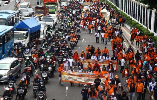 Ilustrasi demo di DPR [detik]
