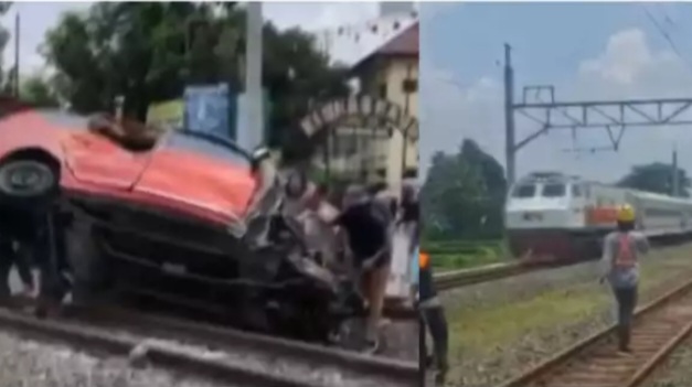 Kereta Api tabrak mobil dan sepeda motor di Sleman [viva]