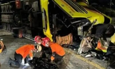Kecelakaan bus PO Cahaya Trans [tribunnews]