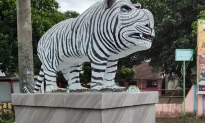 Patung macan putih di Kediri viral [beritajatim]