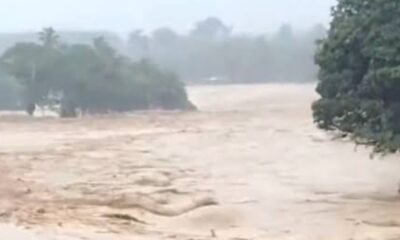 Ilustrasi sungai batang toru meluap akibat hujan deras [mediapatriot]