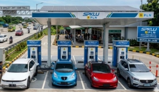 Ilustrasi SPKLU di Tol Trans-Jawa [suara]