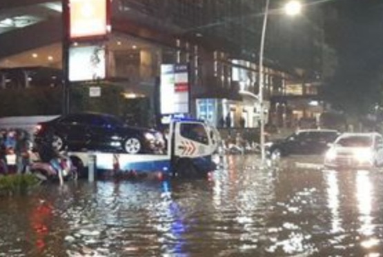 Ilustrasi banjir di Jakarta [voi]