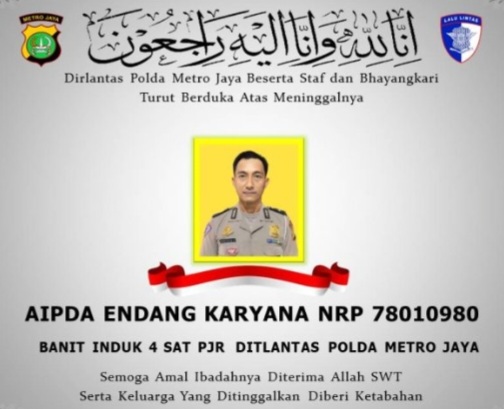 Aipda Endang Karyana meninggal dunia saat tong truk mogok [keadilan]