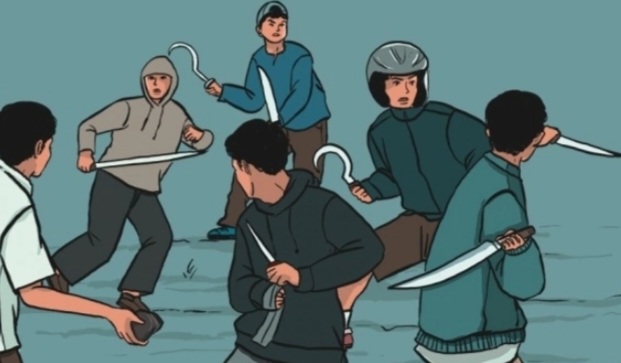 Illustrasi tawuran [suara]
